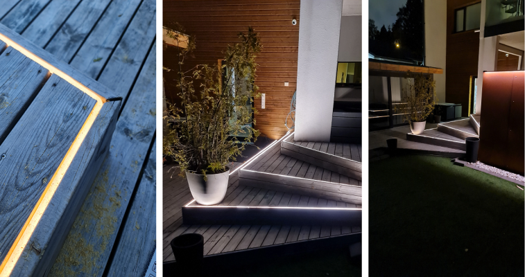 Ruban lumineux pour terrasse, installation de rubans NEON Ruban lumineux pour terrasse, installation de rubans NEON