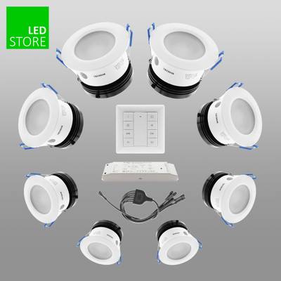 023 CCT LED downlight 8 pcs SETTI avec bouton de commande sans fil