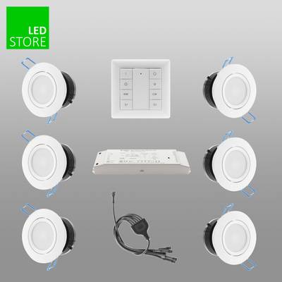 033 CCT LED downlight 6 pcs SETTI avec bouton de commande sans fil