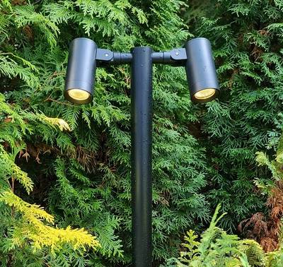 LED PIHAVALIISIN PILARI TILT 2, 3500K, 2x5W, CRI90, IP65, noir mat