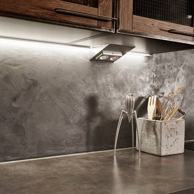 Eclairage du plan de travail de la cuisine avec bande LED.