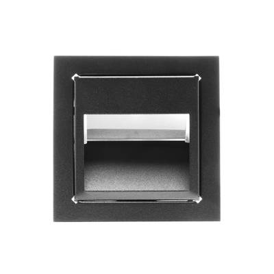 Applique LED IN-WALL, encastrée, dimmable, 3W, CRI80, IP21, noir mat