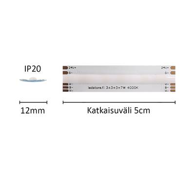 Bande LED SOLO CAMELEONTTI, RVB+W, 24V, 16W/m, IP20, CRI96