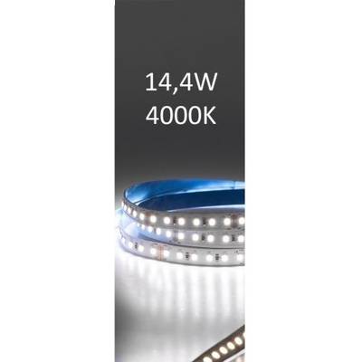 Bande LED émettant en blanc neutre 4000K, 14,4W, bobine avec fond gris pour applications d'éclairage