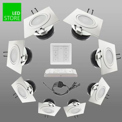SQ033 downlight LED CCT, 8 pcs SETTI avec bouton de commande sans fil