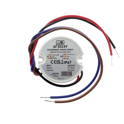 Transformateur LED pour boîte de jonction 24V, 30W, Mean Well, IP67