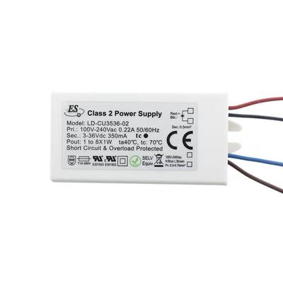 Transformateur de courant standard LED pour boîte de jonction 350mA, max 8x1W, IP65