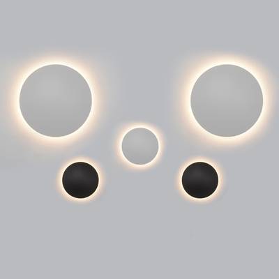 Set d'appliques Eclipse, 5 lampes, dimmable, dimmable, noir et blanc