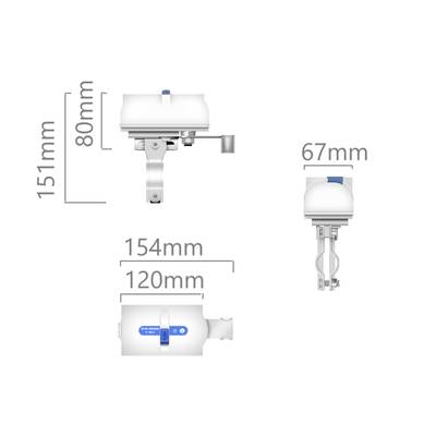 Dessin des dimensions du moteur du robinet à boisseau sphérique Tuya