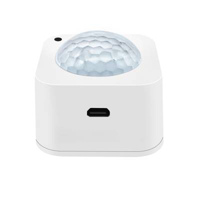 Capteur en forme de dôme texturé avec port latéral, idéal pour l'automatisation de l'éclairage LED et l'intégration dans la maison intelligente.