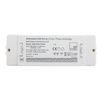 60W TRIAC dimmable DRIVER, 600-2100mA adjustable