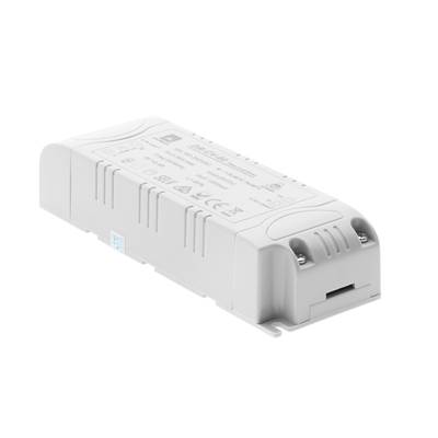 Produits électroniques d'éclairage à LED avec étiquettes, boîtier blanc et bords incurvés sur fond plat, idéaux pour les solutions d'éclairage modernes.