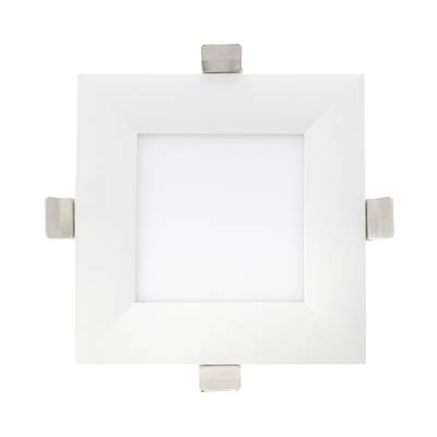 Dessin technique d'un panneau LED rond et carré, découpe 130x130mm, taille 145x145mm, hauteur 20/30mm.