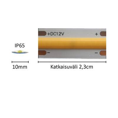 Bande LED compacte de 1cm SOLO, 4000K, 12V, 7,2W/m, IP65, CRI94