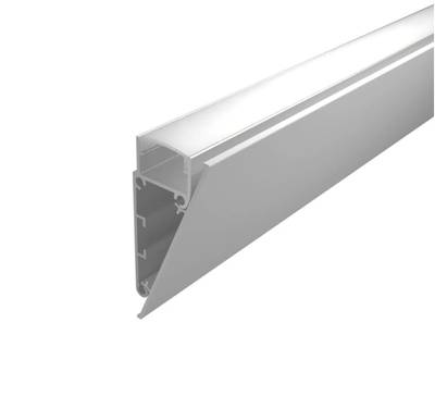 1cm Profilé plat en aluminium blanc pour bande LED murale, 2000x55x24mm, pour éclairage indirect