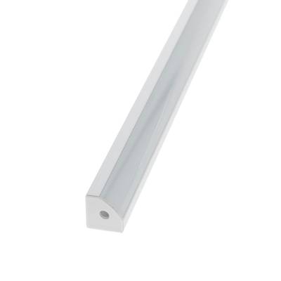 Profil aluminium pour bande LED 3000x18x18mm, montage en surface, angle 45, aluminium brossé