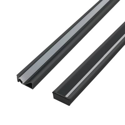 Profilé d'étagère encastrable pour bande LED à éclairage indirect, 3 mètres, noir