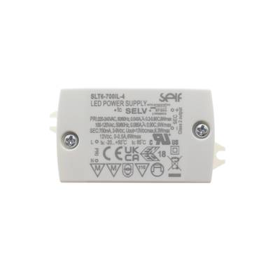 Contrôleur LED, boîtier rectangulaire blanc, caractéristiques techniques et passe-câble pour applications d'éclairage