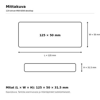 Transformateur LED, 12 V, 60 W, Mean Well