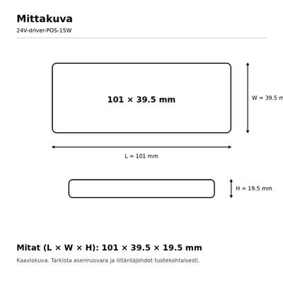 Transformateur LED, 24 V, 15 W, POS, IP20