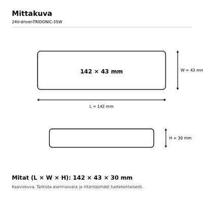 Transformateur LED, 24 V, 35 W, Tridonic, IP20