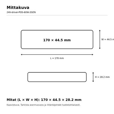 Transformateur LED, 24 V, 60 W, POS, IP20