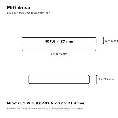 Transformateur LED, 12 V, 100 W, POS, DALI DT6 / PUSH-DIM, IP67