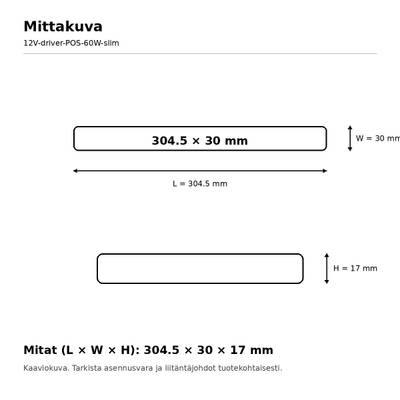 Transformateur LED, 12 V, 60 W, POS, IP20