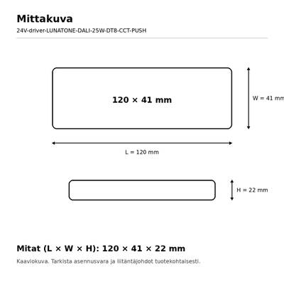 Transformateur LED, 24 V, 25 W, Lunatone, DALI-2 DT8 CCT / SwitchDim2, IP20