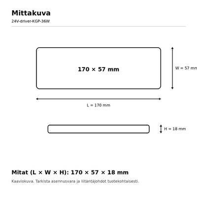 Transformateur LED, 24 V, 36 W, KGP, IP20