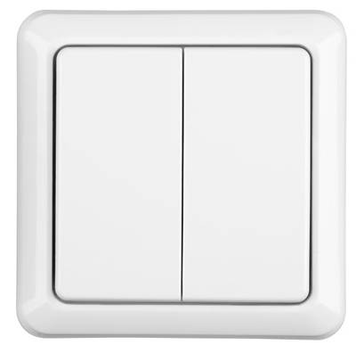 Interrupteur double blanc pour la commande de l'éclairage LED.
