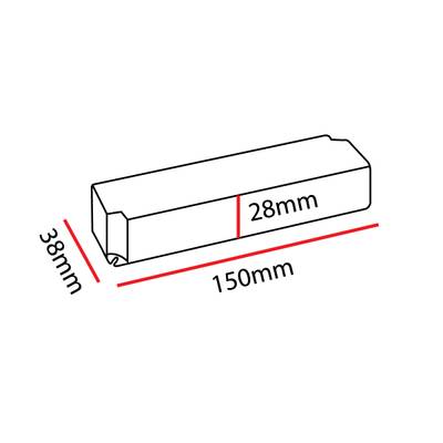 Corps de luminaire LED, rectangulaire, dimensions 150mm x 38mm x 28mm, adapté à l'éclairage