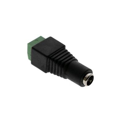 Connecteur à vis noir avec face avant verte et deux fentes pour les installations d'éclairage à LED.