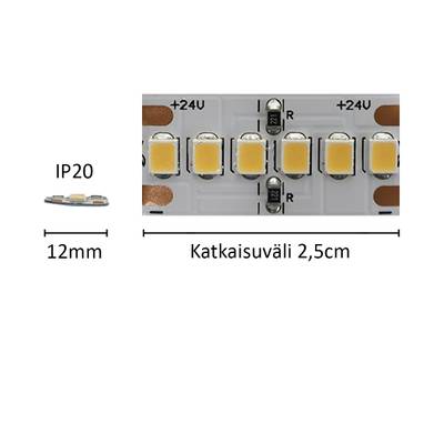 Ruban LED sur mesure HELMI, 4000 K, 24 V, 17 W/m, IP20, CRI 95 Ruban LED sur mesure HELMI, 4000 K, 24 V, 17 W/m, IP20, CRI 95