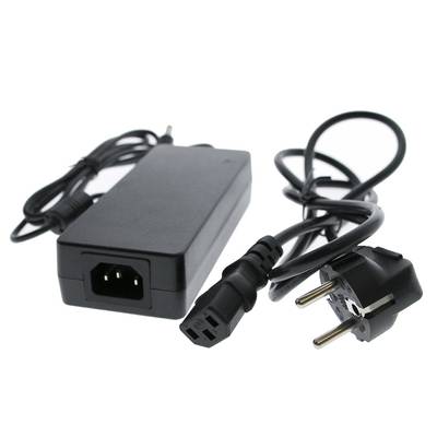 Adaptateur électrique noir avec câbles, prise UE à deux broches, connecteur rectangulaire pour l'éclairage LED. Parfait pour le remplacement ou la mise à jour des systèmes LED.