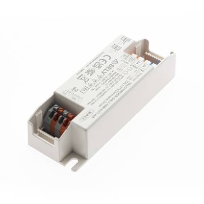 Contrôleur LED blanc affichant les puissances nominales et les labels de certification, idéal pour les solutions d'éclairage à faible consommation d'énergie.