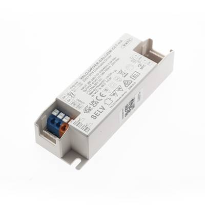 Gros plan du contrôleur LIGHT SENSOR DALI 32W SELV, montrant les entrées, sorties et informations électriques marquées pour l'éclairage LED.