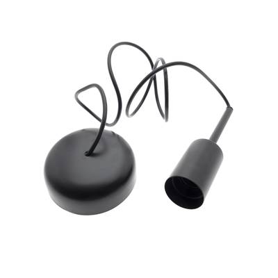 Cordon de suspension pour ampoule E27, IP20, noir mat
