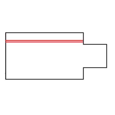 Portrait géométrique dans un cadre rectangulaire avec deux lignes horizontales rouges en haut, représentant un éclairage LED moderne.