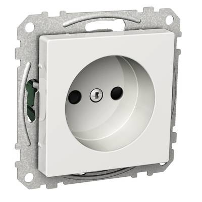 Schneider Exxact Réceptacle intérieur simple sans mise à la terre blanc