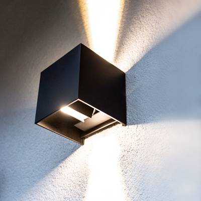 Applique LED FUNK, 3500K, dimmable, 2x7W, CRI93, IP65, noir