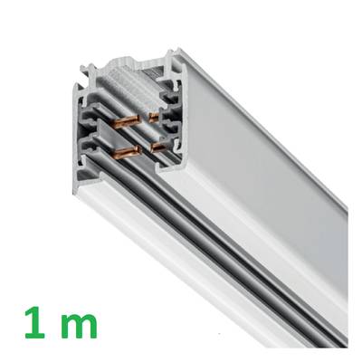 1 m Rail de contact - XTS 4100-3, rail triphasé, montage en surface, BLANC
