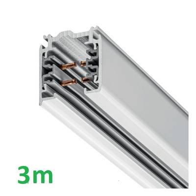 3m Rail de contact - XTS 4300-3, rail triphasé, montage en surface, BLANC