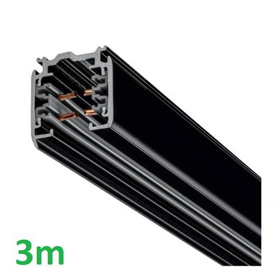 rail de contact 3m - XTS 4300-2, rail triphasé, montage en surface, NOIR