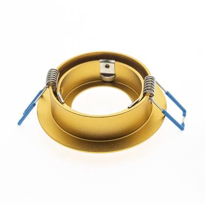 Support de plafonnier encastré de couleur or avec clips bleus pour le montage d'un downlight LED