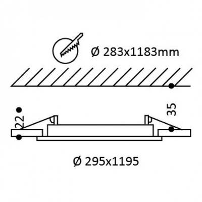 Panneau Led 300x1200 dessin dimensionnel