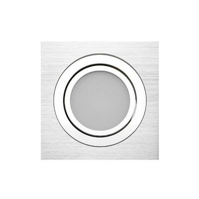 Plafonnier encastré à base carrée en métal brossé avec des LED blanches rondes pour des solutions d'éclairage modernes.