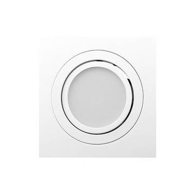 Plafonnier encastré carré blanc avec un design central arrondi, idéal pour des solutions d'éclairage LED modernes et efficaces.