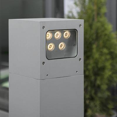 LED PIHAVALIISIN PILARI CUBIC, 3000K, 5W, CRI80, IP55, gris mat