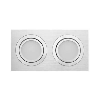 Spot LED - Encastré, IP44, gradable et orientable 2x9W, aluminium brossé, CRI97, 4000K
